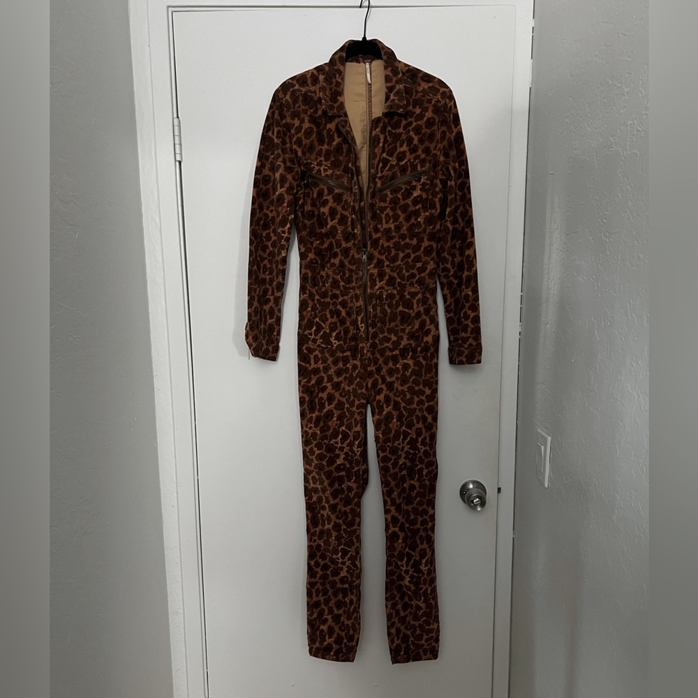 Free People leopard print jumpsuit